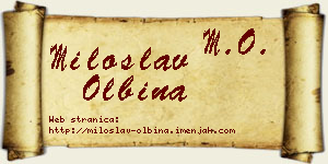 Miloslav Olbina vizit kartica